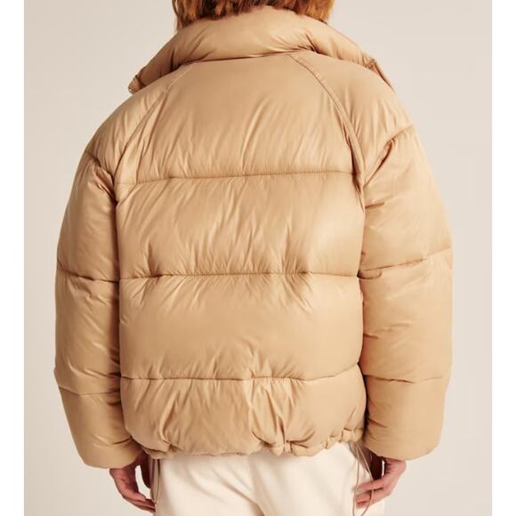 Abercrombie & Fitch Oversized Utility Puffer Jacket, Light Brown/ Tan NWT - Picture 4 of 13